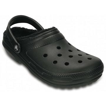 Crocs Classic Lined Clog Men's Shoes Black | Australia 0679EBCX